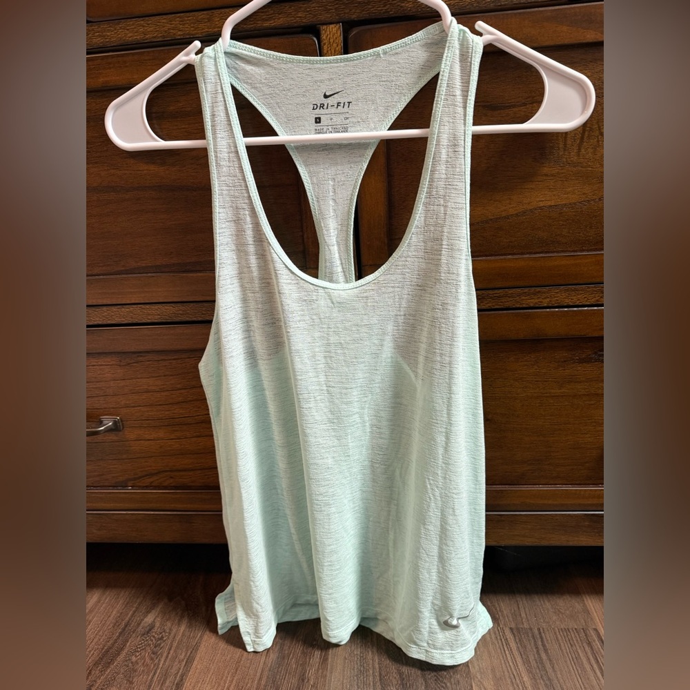 Nike Women's Light Green Dri-FIT Tank Top Size Small